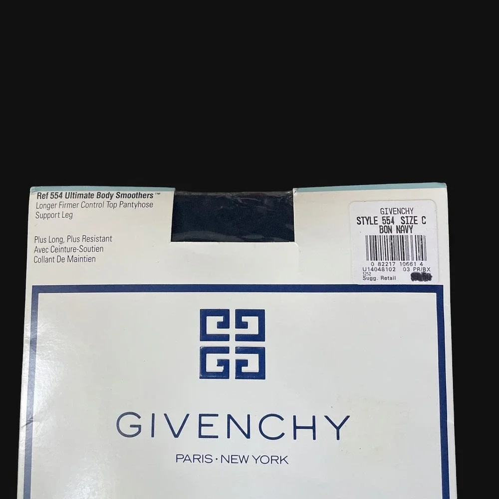 Vintage 1993 Deadstock Givenchy Style 554 Size C Bon Navy pantyhose